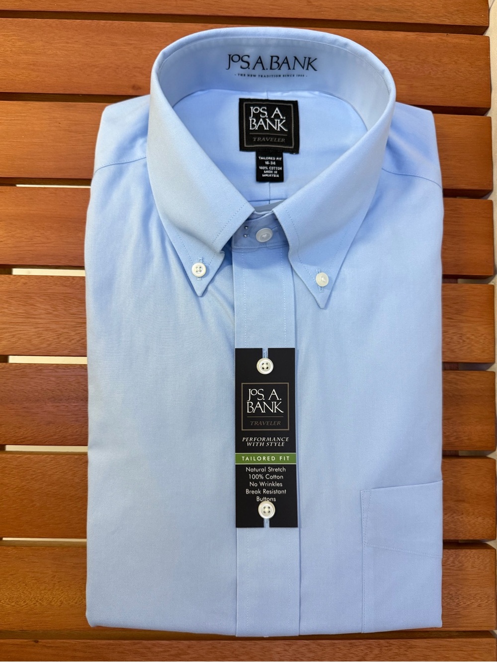 NWT Jos. A. Bank Men's Tailored Fit Light Blue Dress Shirt